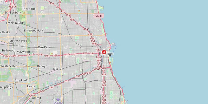 Map of Chicago showing elevation marker – OpenStreetMap