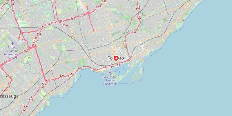Map of Toronto showing elevation marker – OpenStreetMap